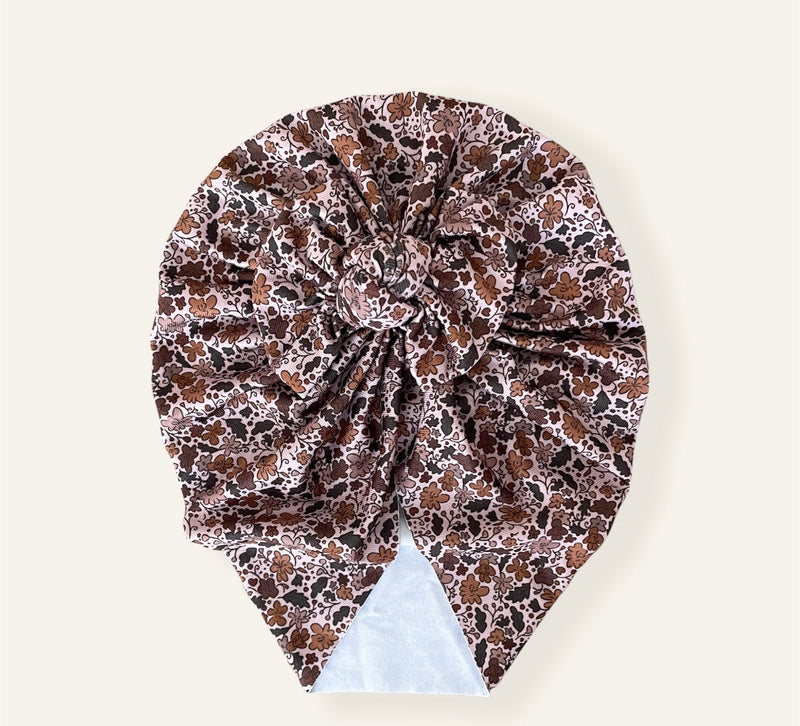 Autumn floral bow turban