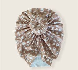 Camel floral knot turban