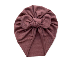 Knit rust bow turban