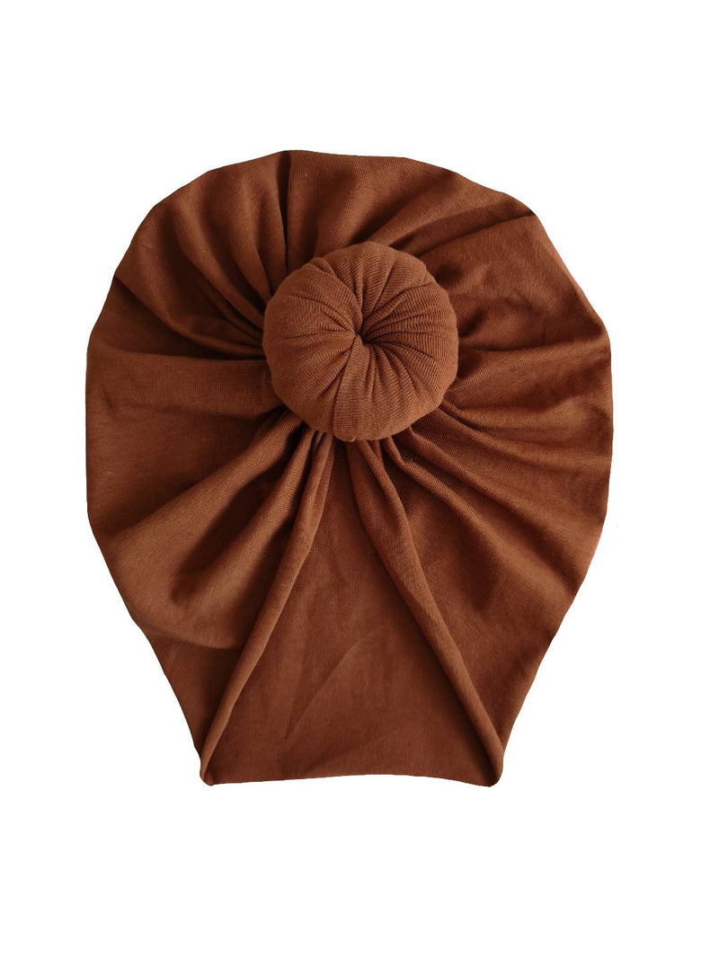 Coffee cotton turban hat